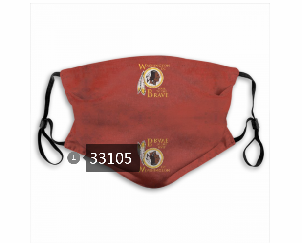 New 2021 NFL Washington Redskins #5 Dust mask with filter->nfl dust mask->Sports Accessory